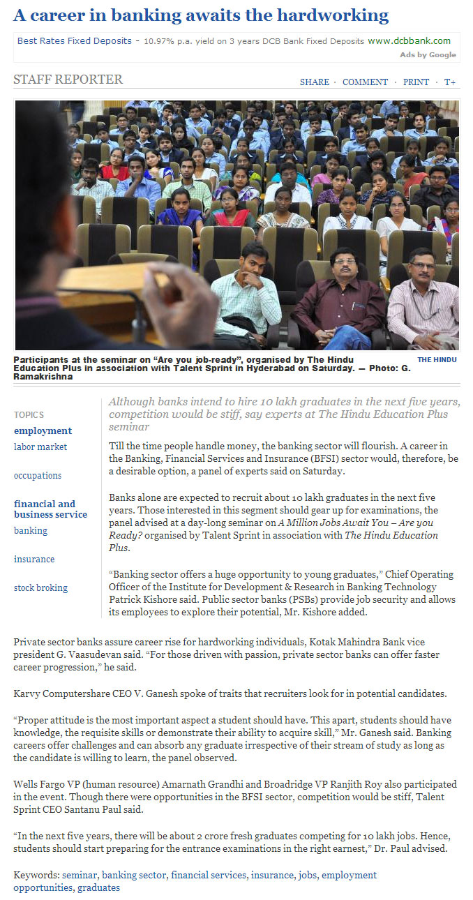 A career in banking awaits the hardworking