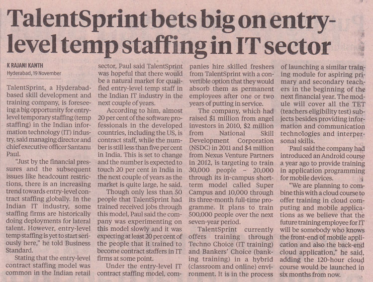 Business Standard coverage