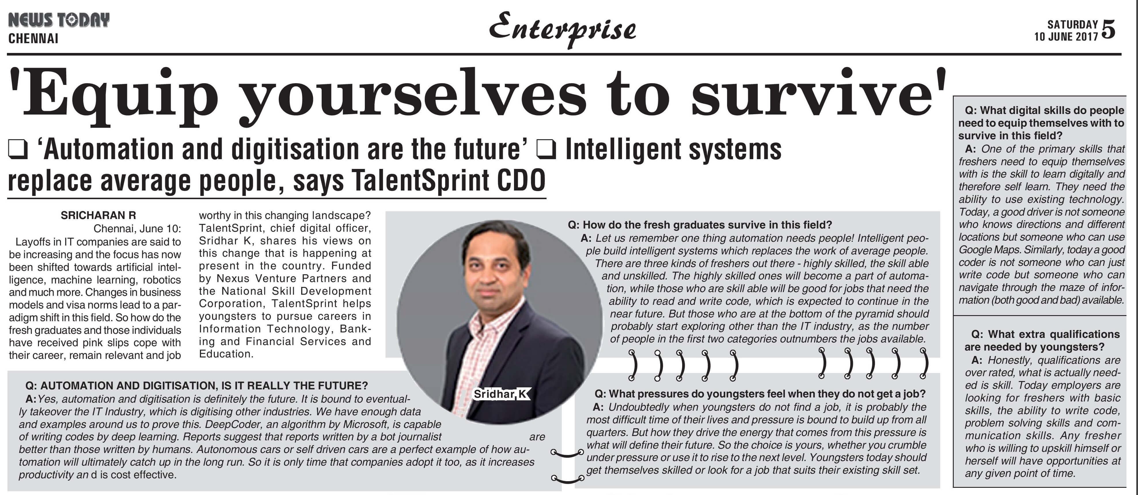 Equip yourselves to survive