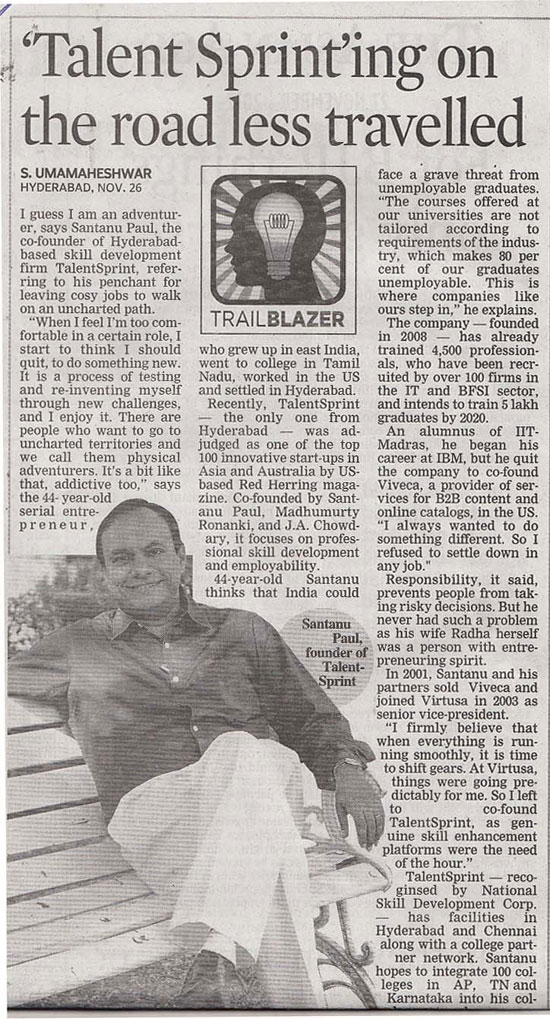 A 'Talent Sprint' on the road less traveled