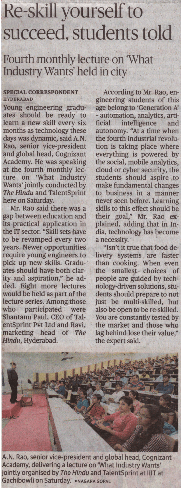 Re-skill yourself to succeed, students told